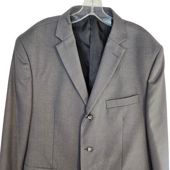 Lineage Men's Blazer 46R 46 Regular Gray Sport Coat XL Suit Jacket 3 Buttons - Picture 2 of 9